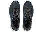 Twee zwarte sneakers met blauwe print van het merk Crivit.