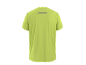 Limoengroen sport T-shirt met korte mouwen en reflecterende strip op de rug.