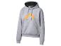 Crivit hoodie in grijs met oranje logo en zwarte capuchonvoering