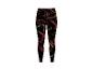 Dames sportlegging met zwart-rood-groen golfpatroon.
