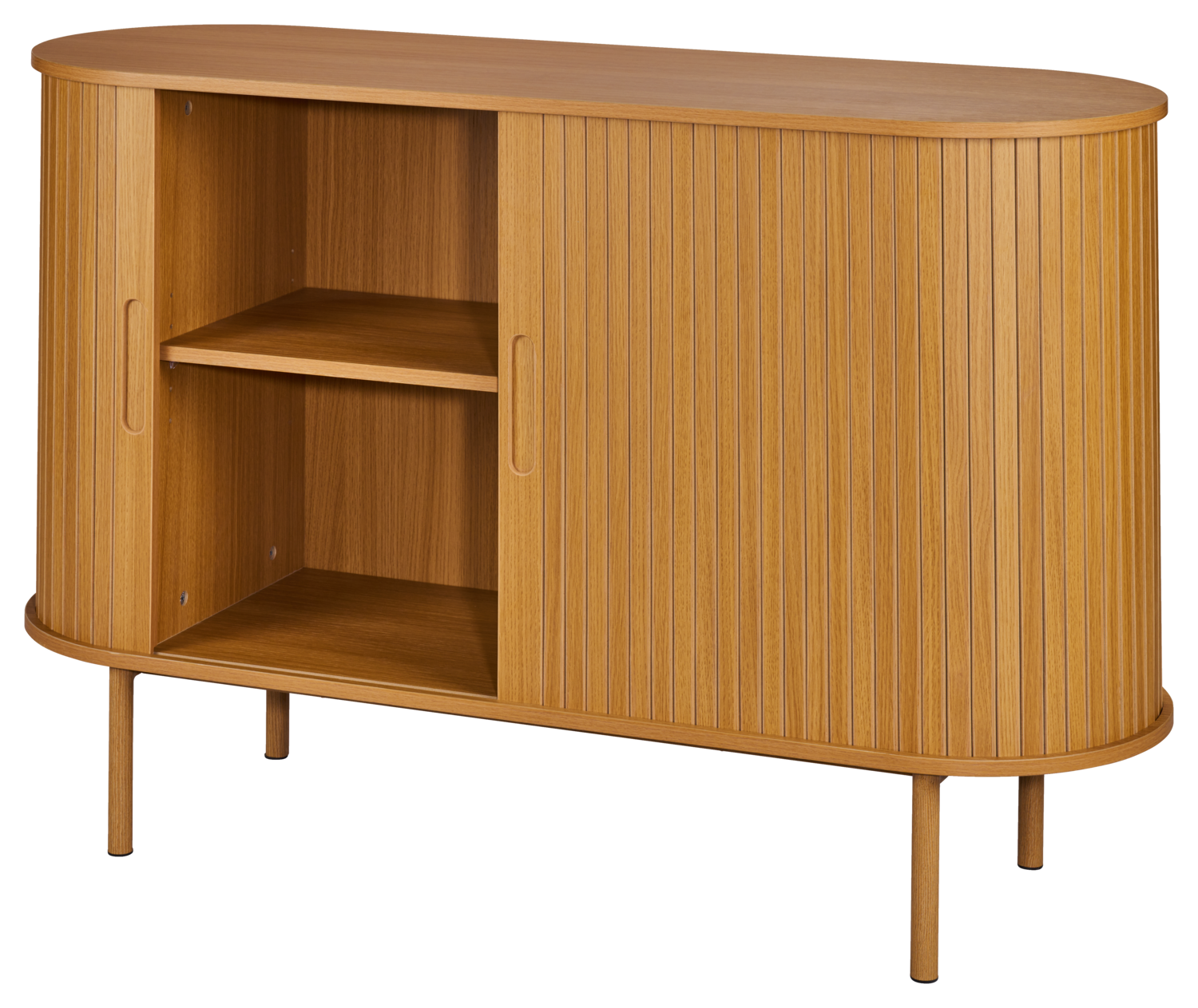LIVARNO Dressoir met rolluikdeuren Singapur, 120 x 40 x 80 cm (licht eiken)