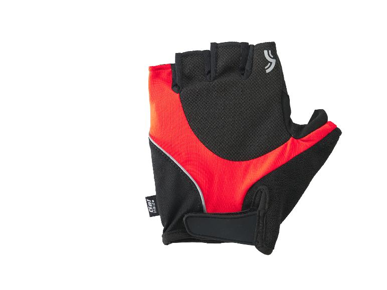 Korte fietshandschoenen, rood en zwart, merk Gel.
