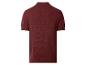 Heren gebreid poloshirt met korte mouwen in bordeauxrood, achteraanzicht.