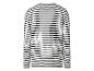 Heren gestreept T-shirt met lange mouwen in zwart en wit, achterkant.