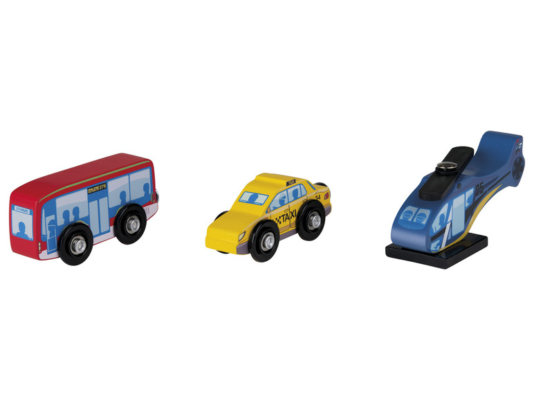Ga naar volledige schermweergave: Playtive Houten voertuigen-set, 3 delig - afbeelding 3