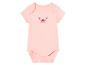 Zachte roze baby body met krab print.