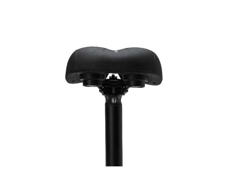 Zwart fietszadel met vering, vooraanzicht