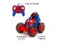Spiderman op afstand bestuurbare auto en controller met functies zoals 360° draaien en 2,4 GHz controller.
