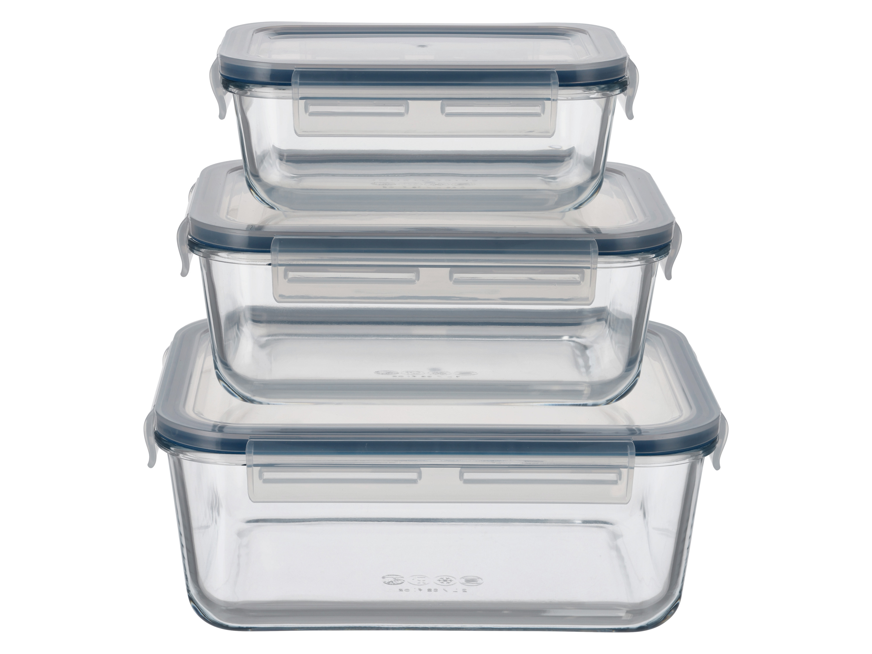 SILVERCREST Set van 3 glazen vershoudbakjes (Rechthoekig) afbeelding