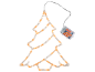 Kerstboom met LED-verlichting en batterijdoos.