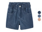 Blauwe spijkerbroek shorts met elastische tailleband.