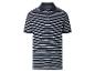 Gestreept marineblauw poloshirt voor heren met korte mouwen