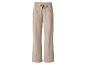 Beige damesbroek met wijde pijpen en trekkoord in de taille