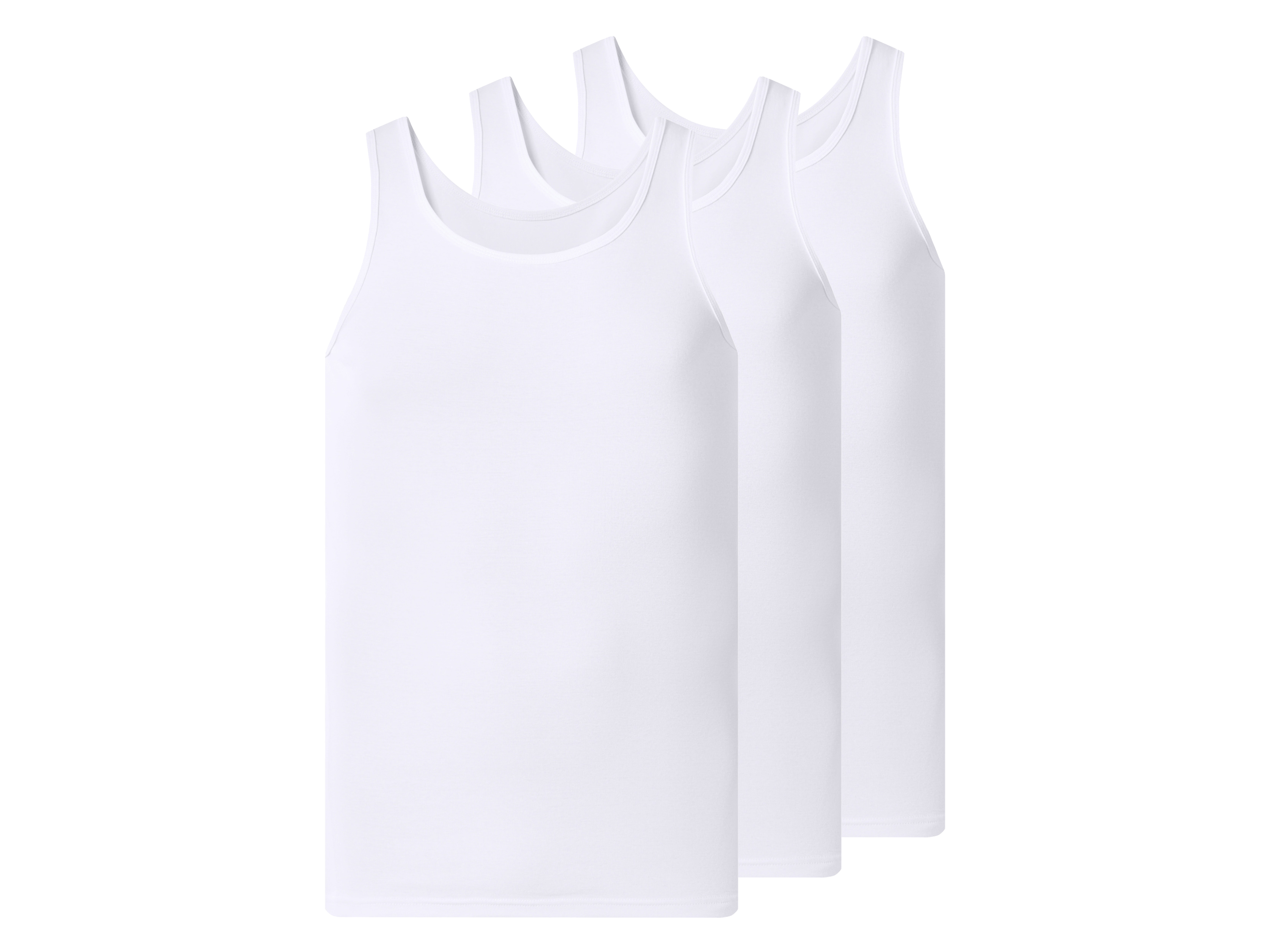 ESMARA MEN Set van 3 geribde heren hemden - Plus size (Wit, 4XL)