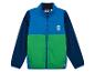 Blauw-groen kinderfleecejack met rits en decoratieve stippen