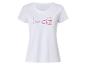 Wit T-shirt met korte mouwen met de tekst 'sending you love' en hartontwerp