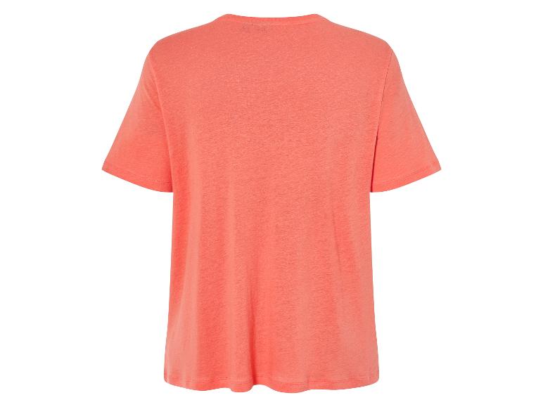 Koraalroze dames t-shirt met korte mouwen.