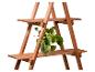 Houten plank met een groene plant in een vaas.