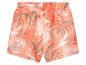 Kinder shorts met koraal kleurig tropisch patroon.