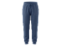 Heren blauwe joggingbroek met trekkoord en geribbelde manchetten.