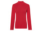 Een rood gebreid longsleeve shirt met hoge hals.