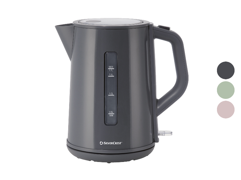 SilverCrest waterkoker in grijs, ook verkrijgbaar in andere kleuren.