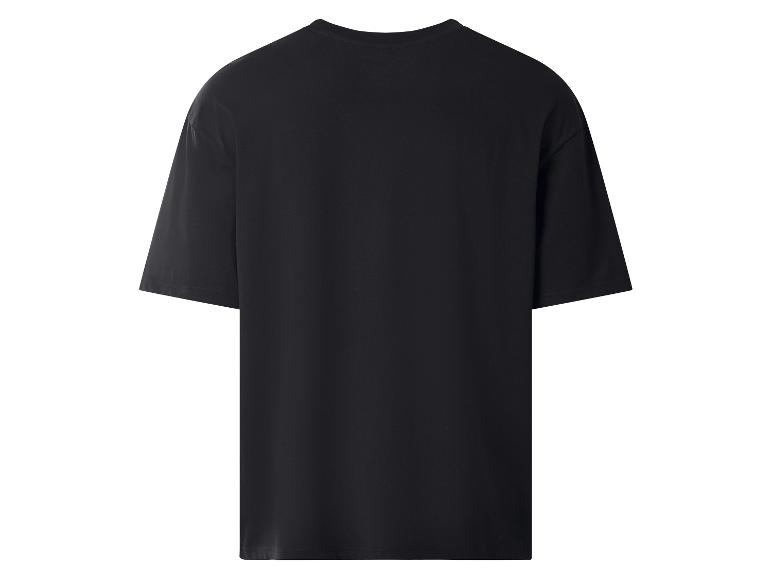 Zwart heren T-shirt met korte mouwen, achteraanzicht