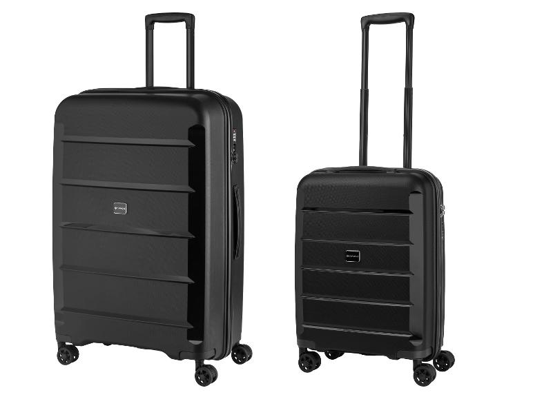 Twee zwarte Topmove koffers, een grote en een kleine.