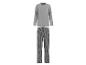 Grijze pyjamaset voor heren met lange mouwen en gestreepte broek.
