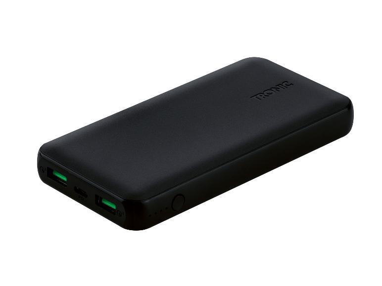 Zwarte Tronsmart powerbank met USB-poorten.