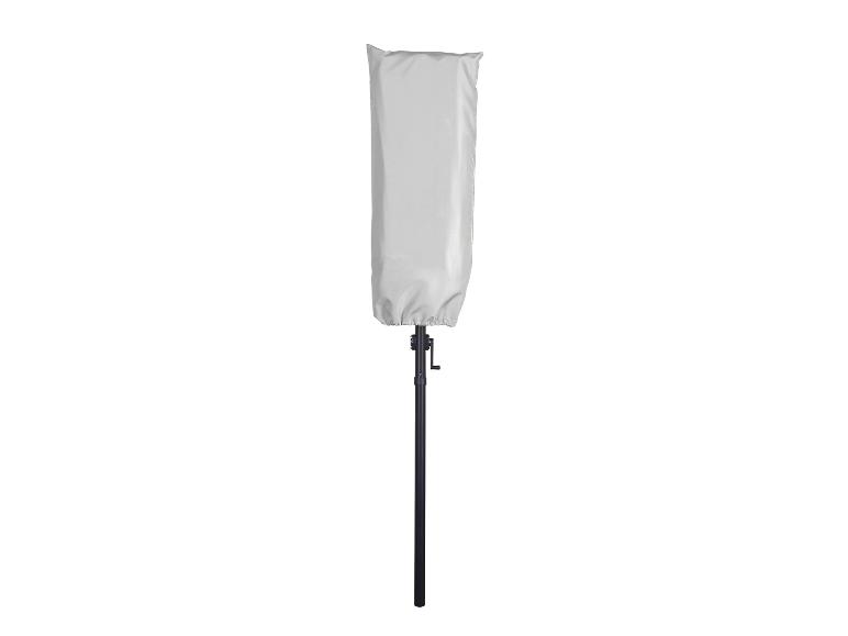 Beschermhoes voor parasol met zwarte stok.