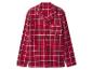 Rood geruit pyjamashirt met lange mouwen en een zak