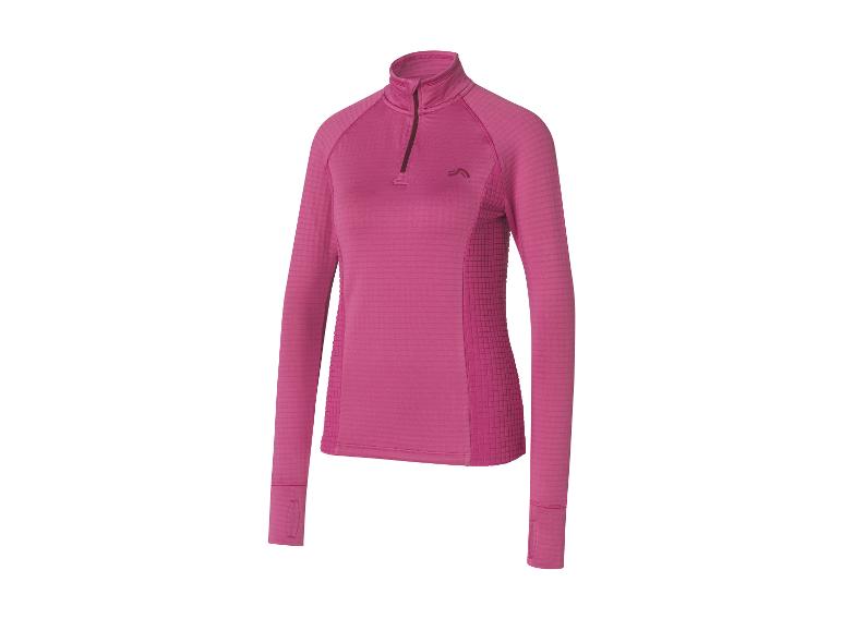 Roze dames functioneel shirt met halve rits.