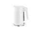 Witte waterkoker met zeshoekig patroon en waterniveau-indicator