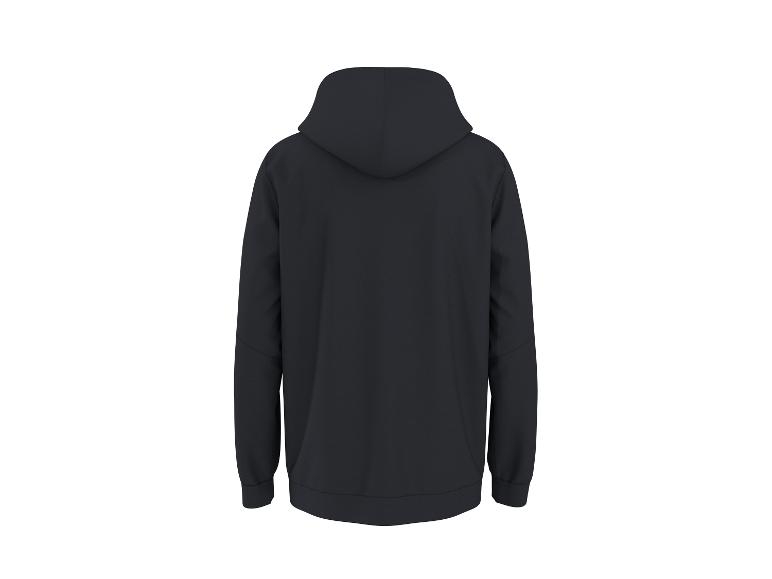 Donkerblauwe hoodie, achterkant.
