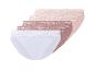 Set van vijf dames katoenen kanten slips in witte en roze tinten