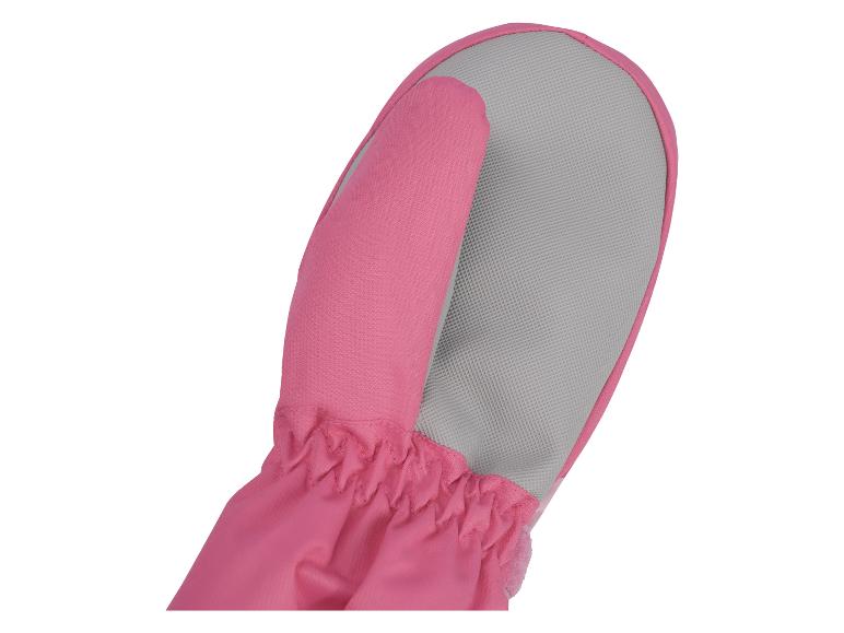 Roze kindermouw met grijze handpalm