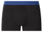Zwarte herenboxershorts met blauwe tailleband.