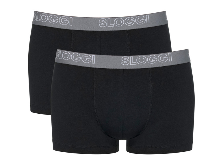 Sloggi 2 heren boxershorts (XL, Zwart hipster)