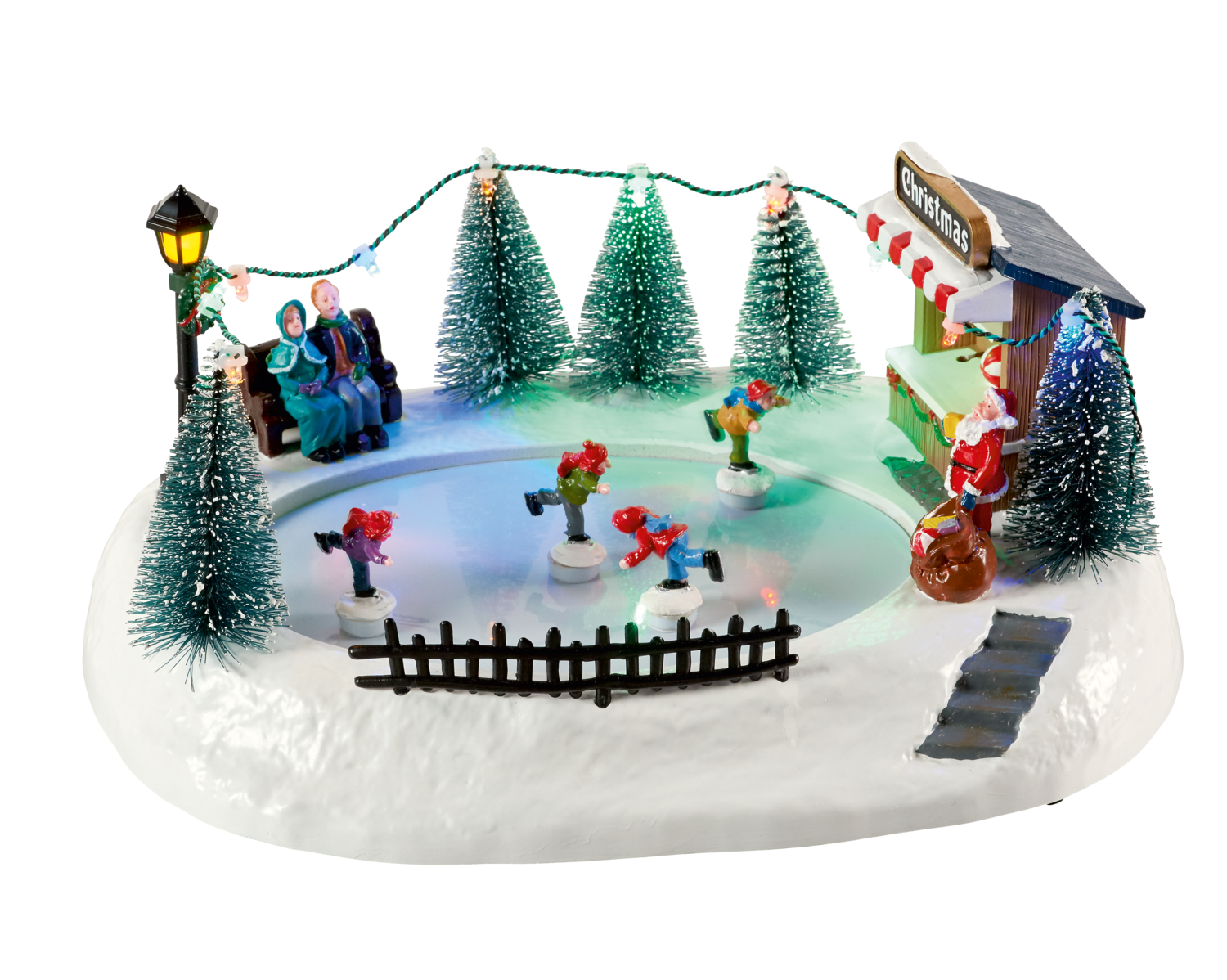 LIVARNO LED-kerstdorp, met muziek en beweging (Schaatsbaan)