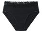 Zwarte katoenen slip met zwart kant in de taille