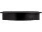 Zwarte ronde plastic container met deksel