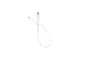Witte oplaadkabel met USB-C en audio jack connectoren.