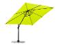 Groene parasol met zwarte paal en grijze voet