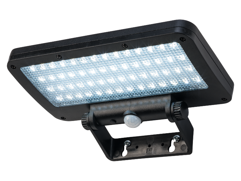 Zwarte LED-zonnelamp met bewegingssensor