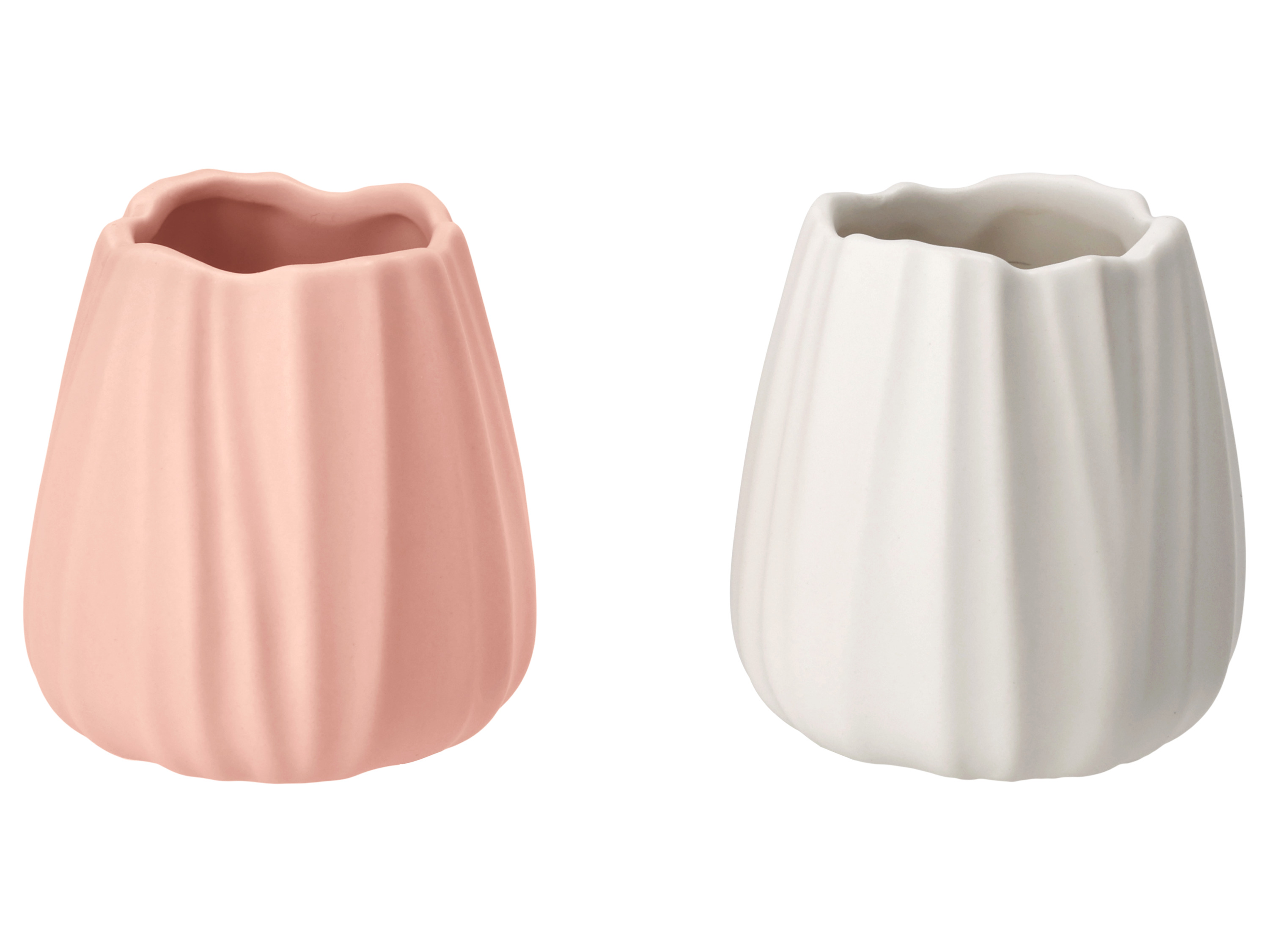 LIVARNO Set van 2 vazen (roze/wit)