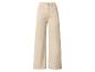 Beige high-waisted wide-leg jeans