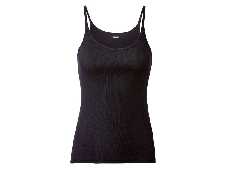 Zwart, geribbeld tanktop van het merk Esmara.