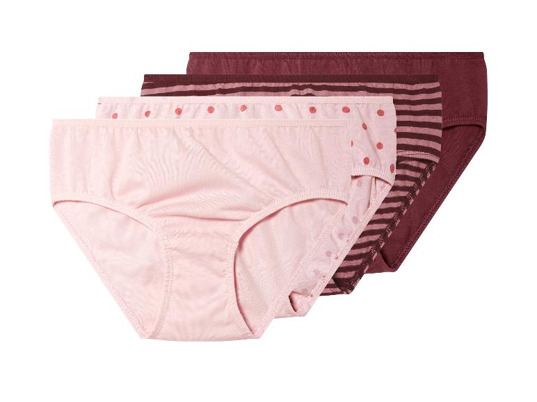 Drie pakjes dames slips in roze en bordeaux tinten.