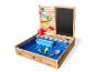 Houten zand- en watertafel met waterbaan, krijtbord en speelaccessoires